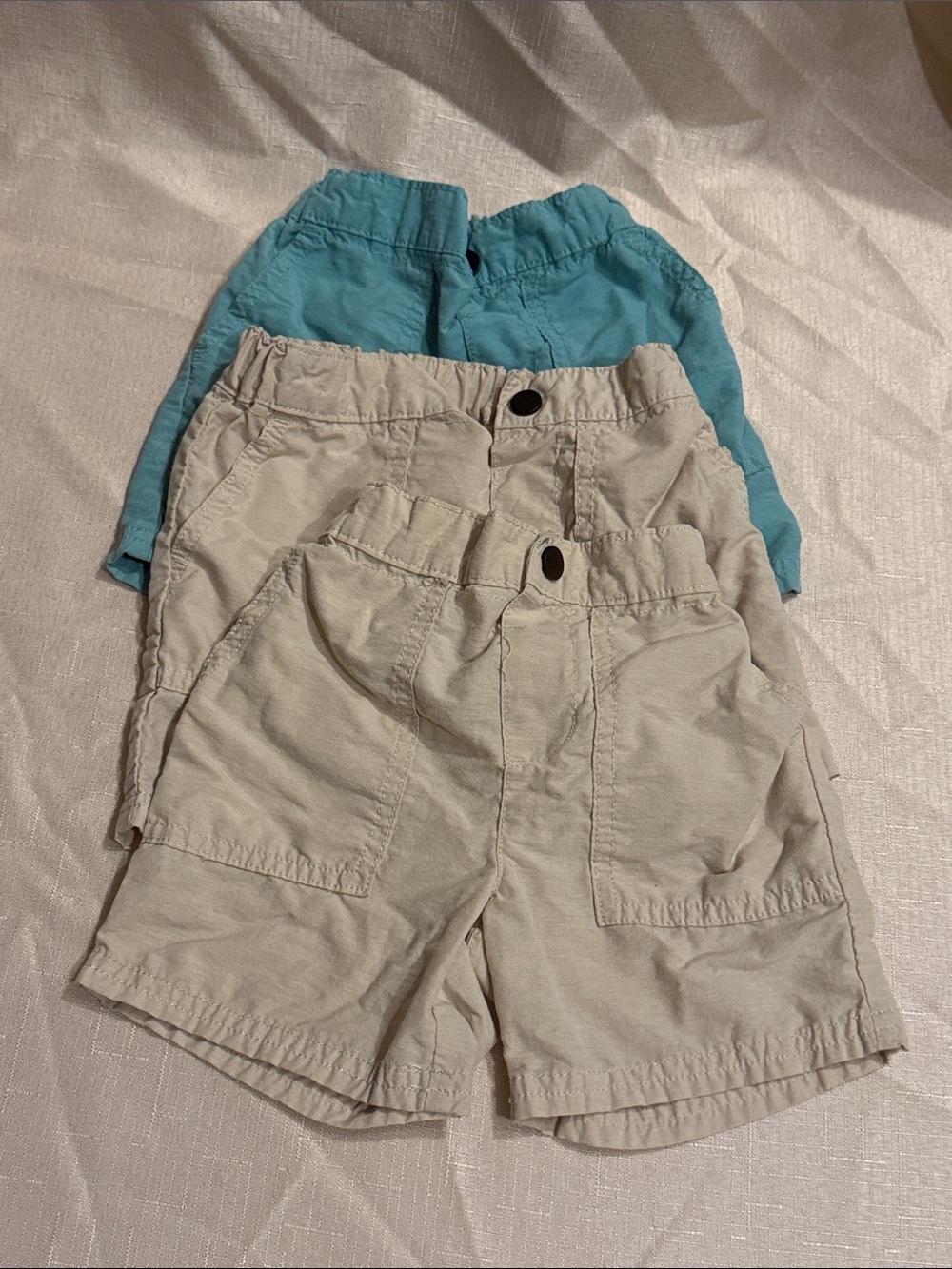 Unk Beige and Teal Kids Shorts